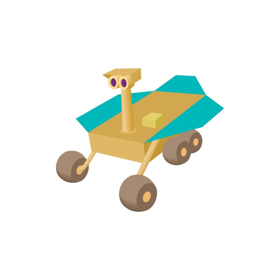 Mars exploration rover icon, cartoon style vector