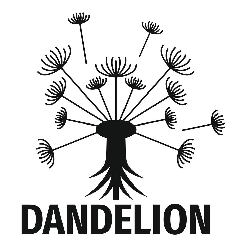 Spring dandelion logo icon, simple style. vector