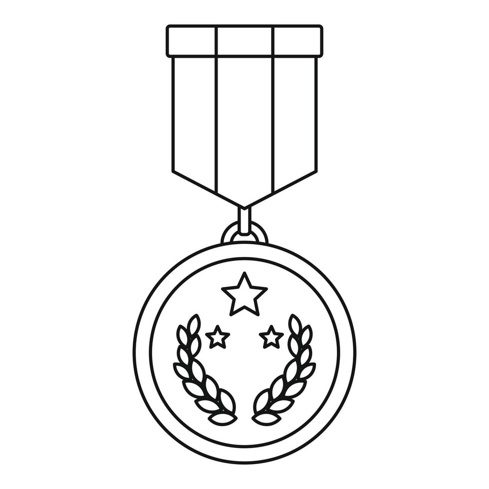 icono de medalla vector línea delgada