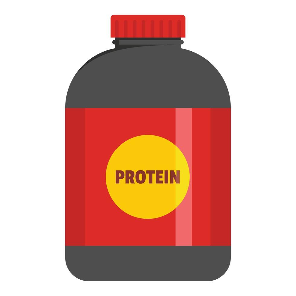 Large pack of protein icon, flat style. vector