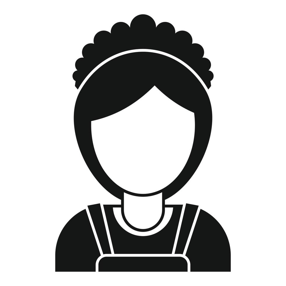 icono de mujer mucama de servicio de habitaciones, estilo simple vector