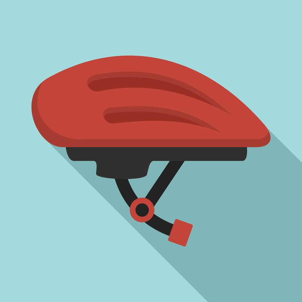 icono de casco de bicicleta, estilo plano vector