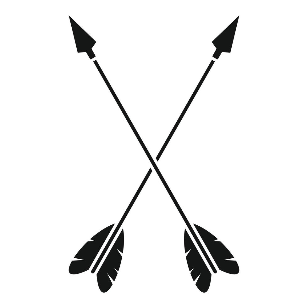 Crossed arrows icon, simple style vector
