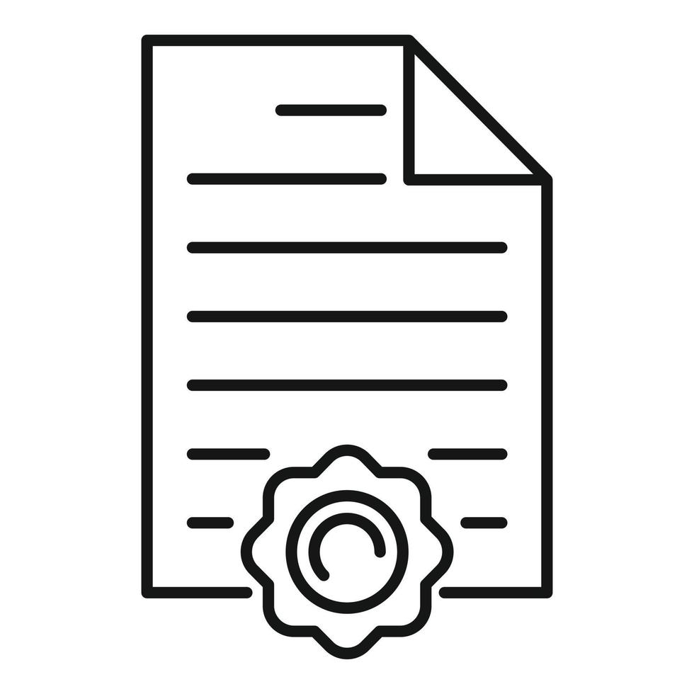 Appreciation document icon, outline style vector
