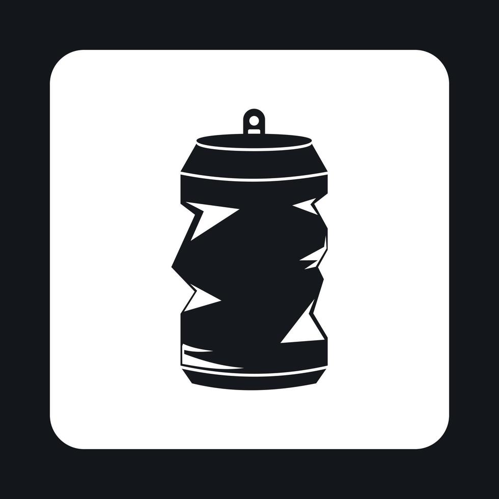 Crumpled aluminum cans icon, simple style vector