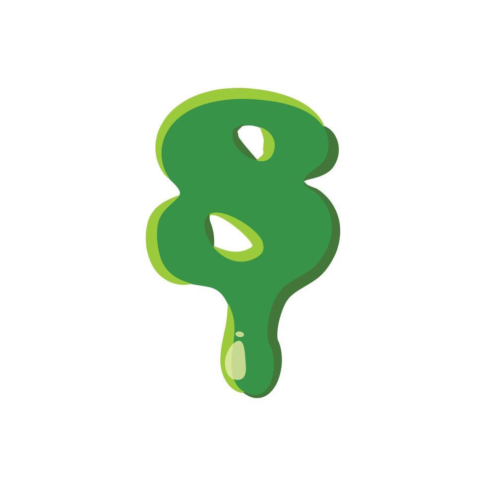 Numder 8 made of green slime vector