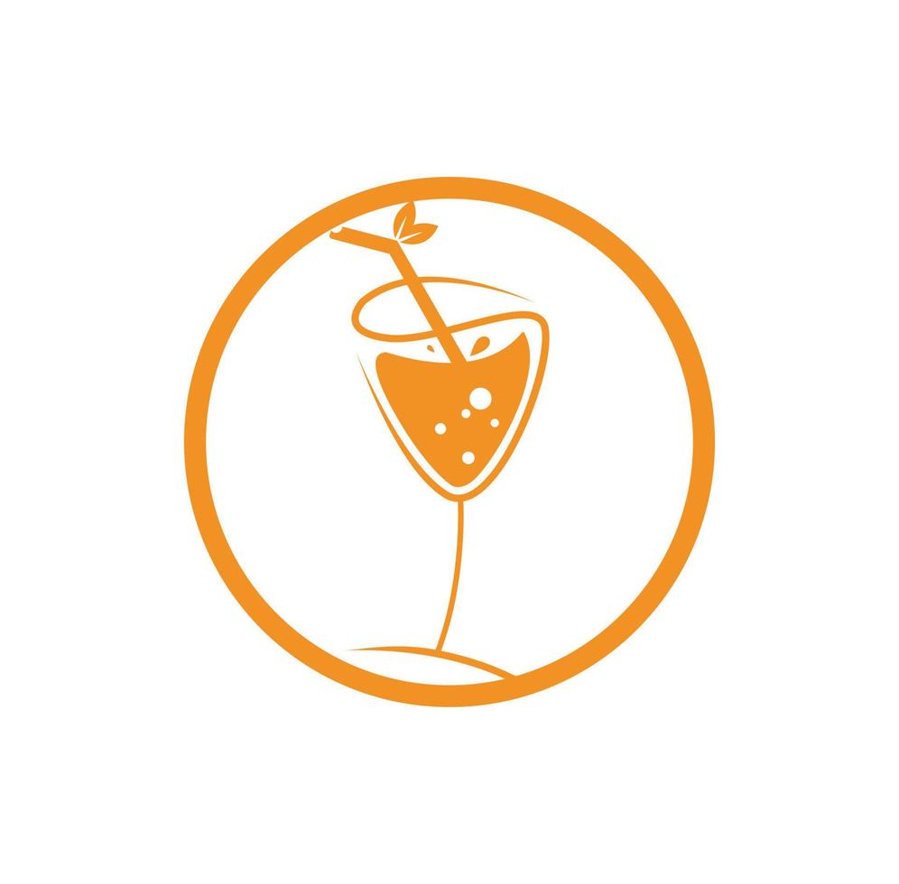 Orange juice logo design concept vector illustration