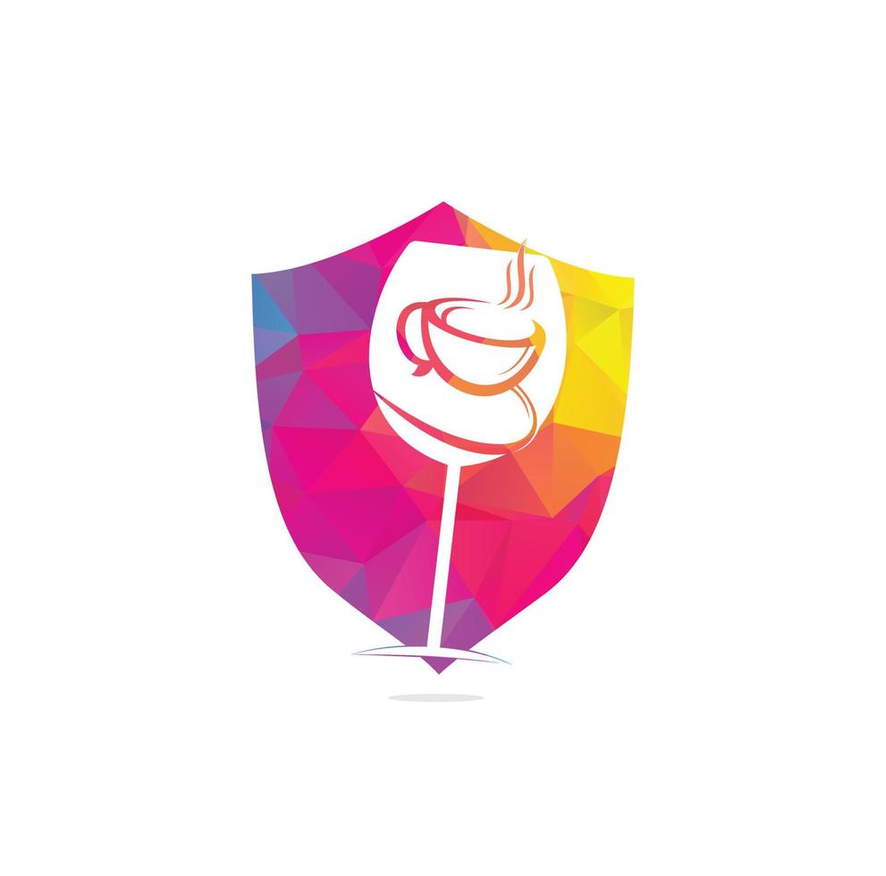 coffee and wine logo design vector illustration.