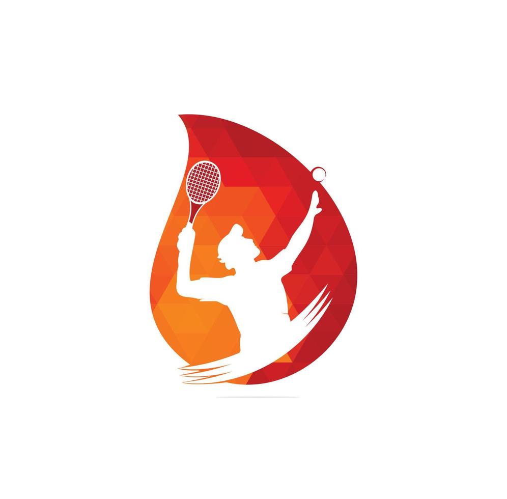 tennis logo designs with tennis players ball and racket logo design inspiration vector