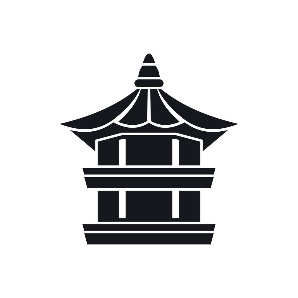 Traditional korean pagoda icon, simple style vector