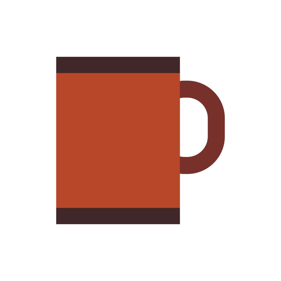 Brown tea or coffee mug icon, flat style vector