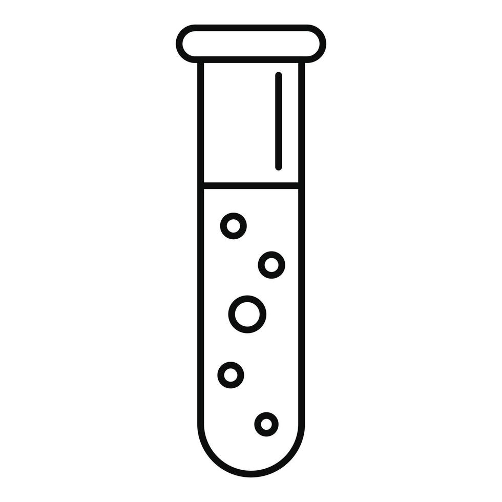 Test tube icon, outline style vector