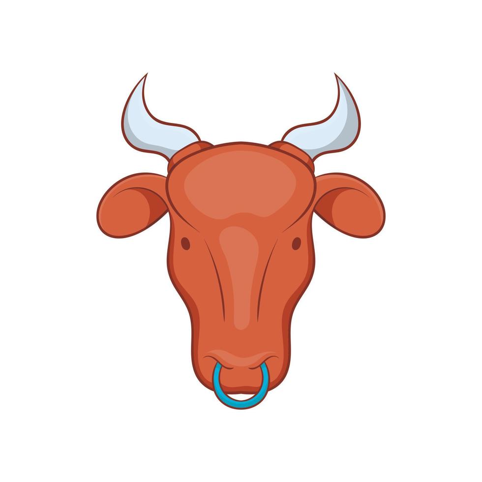 Indian cow icon in cartoon style vector