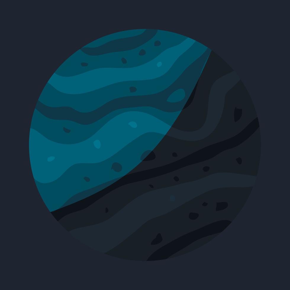 Uranus planet icon, cartoon style vector