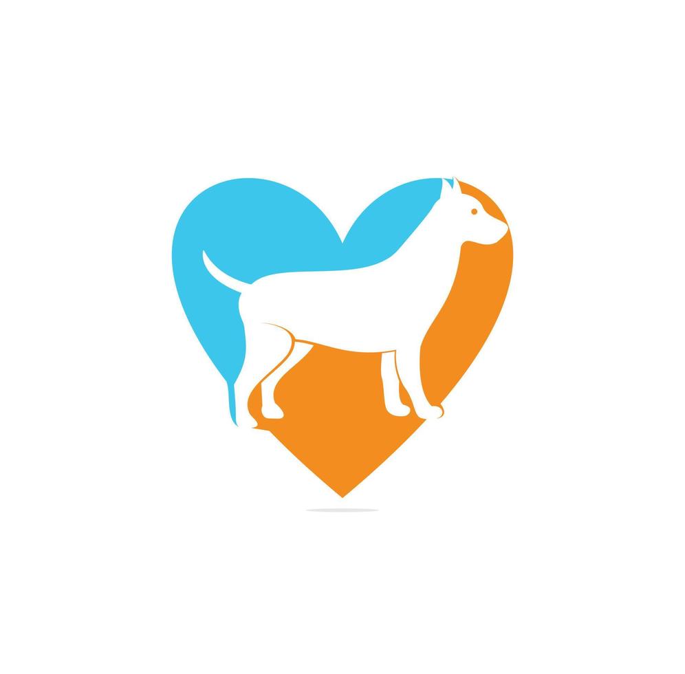 plantilla de vector de diseño de logotipo de amor de perro. vector de logotipo de icono de perro