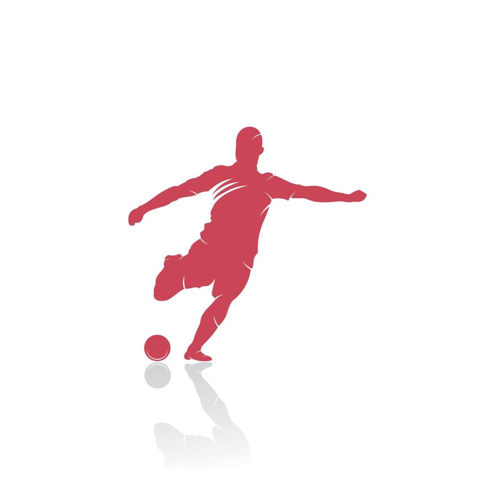 Vector de logotipo de hombre de jugador de fútbol y fútbol. silueta