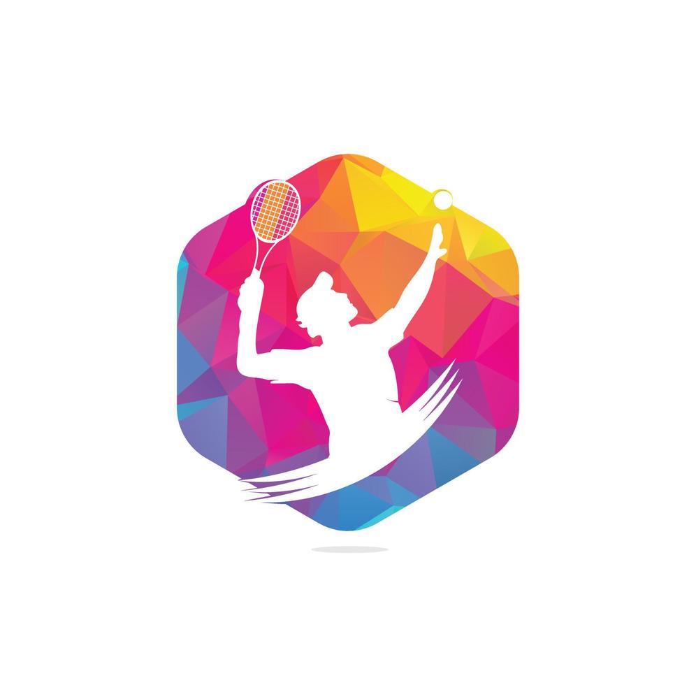 tennis logo designs with tennis players ball and racket logo design inspiration vector