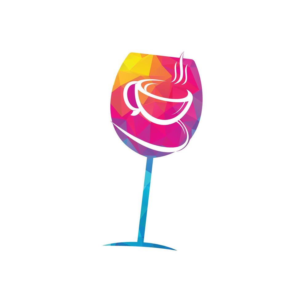 coffee and wine logo design vector illustration.