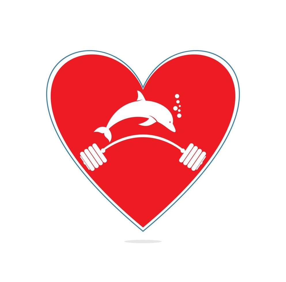 dolphin fitness logo. Dolphin gym logo.Simple fitness logo with dolphin concept. vector