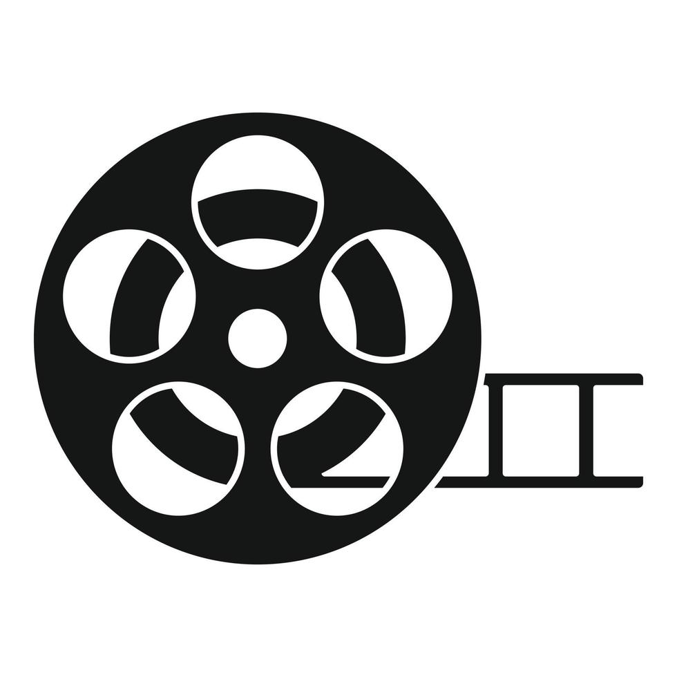 Cinema reel icon, simple style vector
