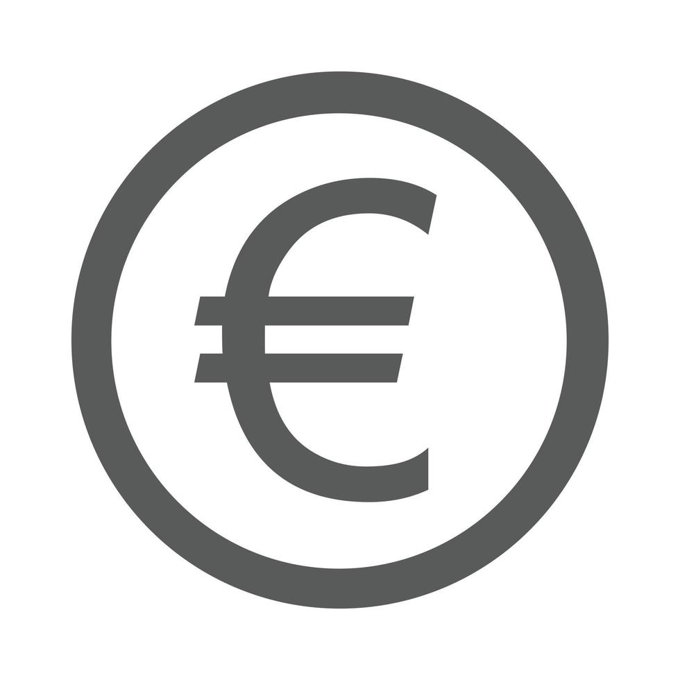 euro símbolo icono simple vector