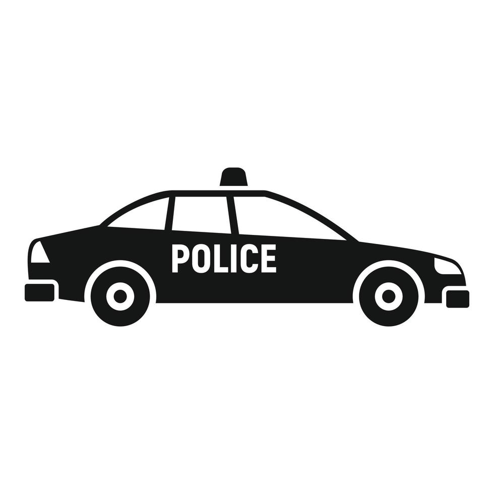 Police car icon, simple style vector