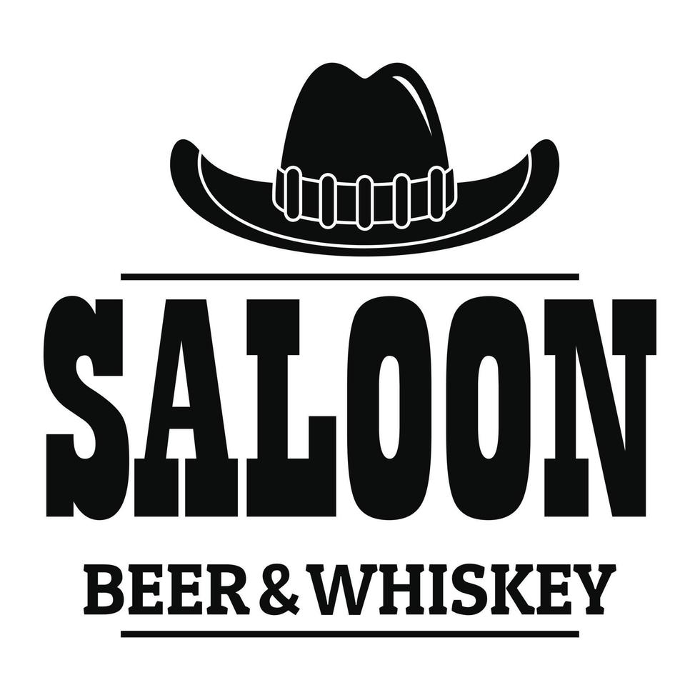 Whiskey saloon logo, simple style vector