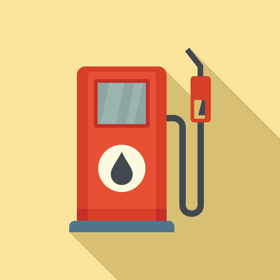 Gasoline station pump icon, flat style vector