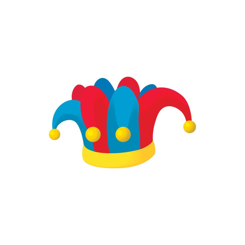 Jester hat icon in cartoon style vector