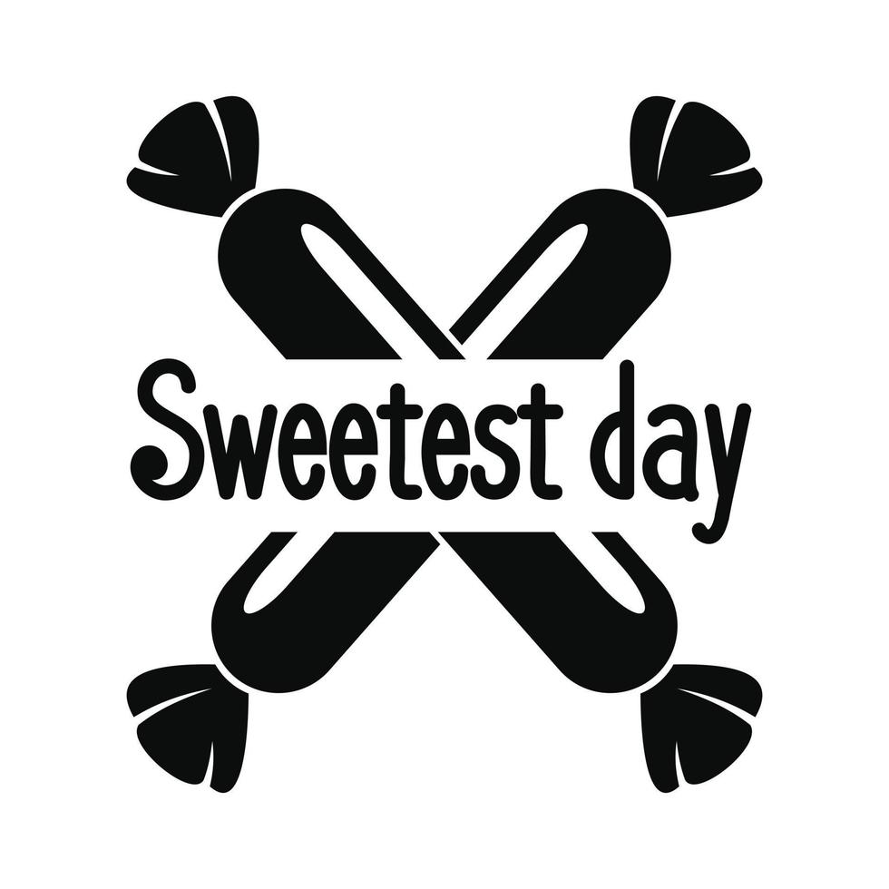 Two bonbon sweet day logo, simple style vector