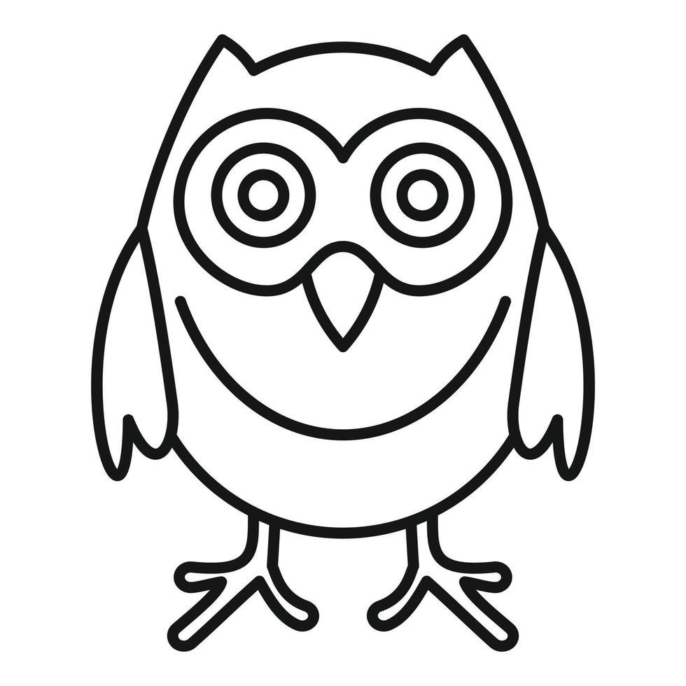 Smart owl icon, outline style vector