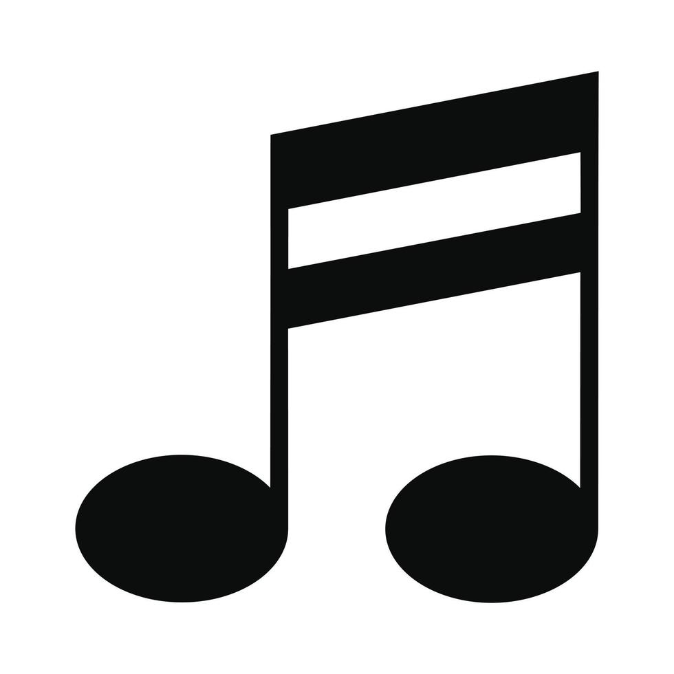Double bar music note icon, simple style vector