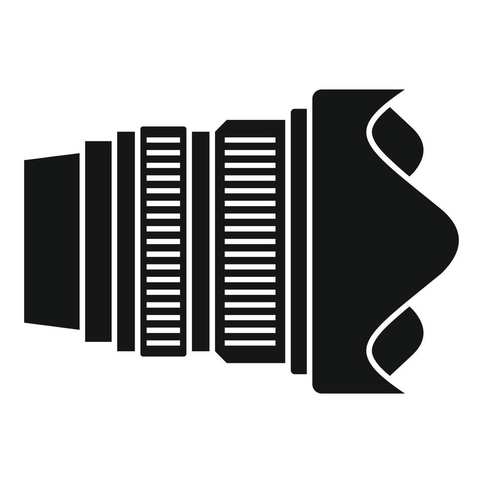 Modern camera lens icon, simple style vector