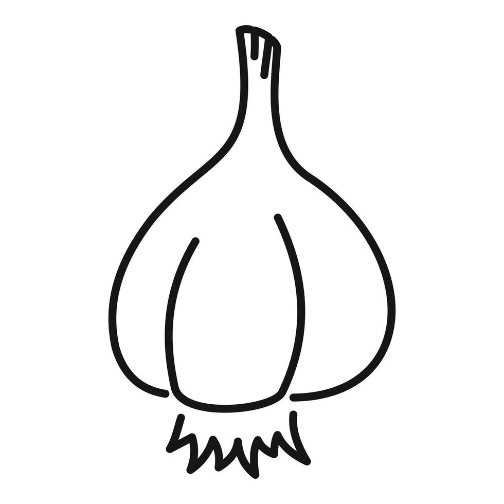 icono de ajo agrícola, estilo de esquema vector