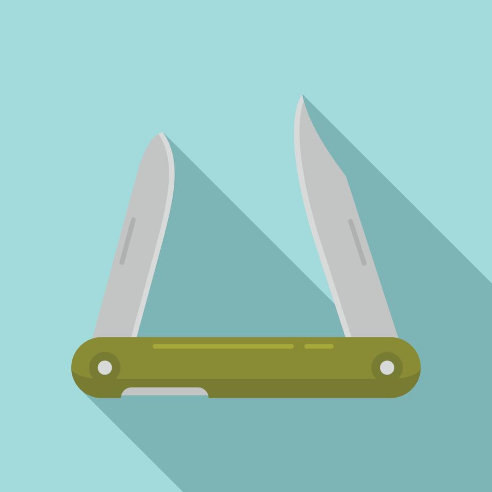 Hunting knife icon, flat style vector