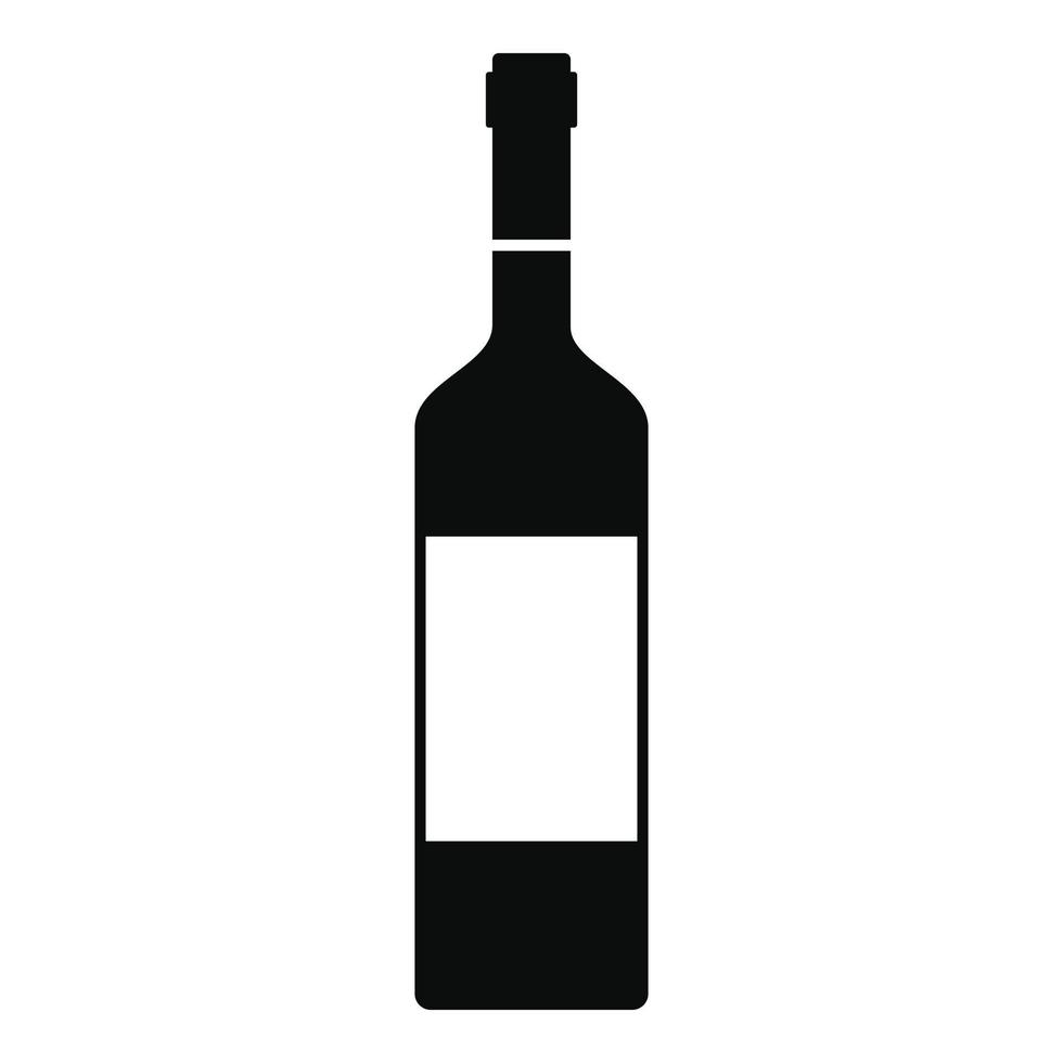 Wine bottle icon, simple style vector