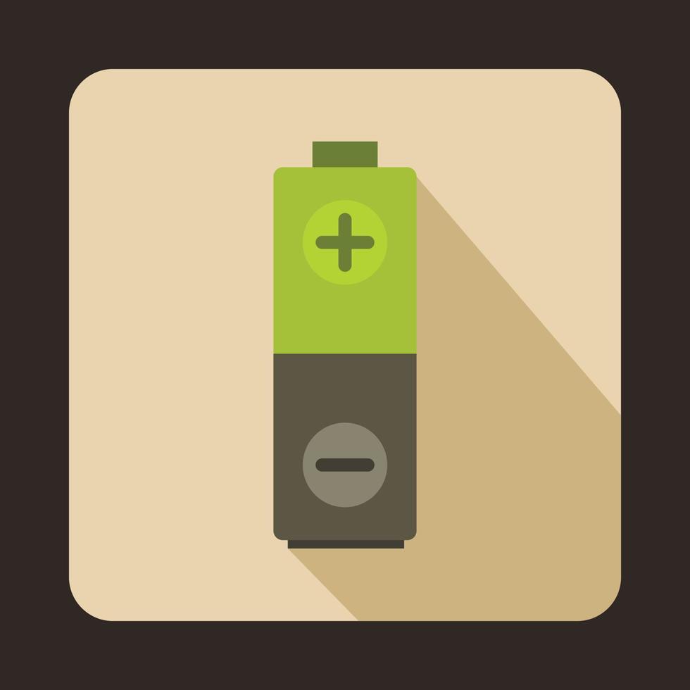Green battery icon in flat style vector