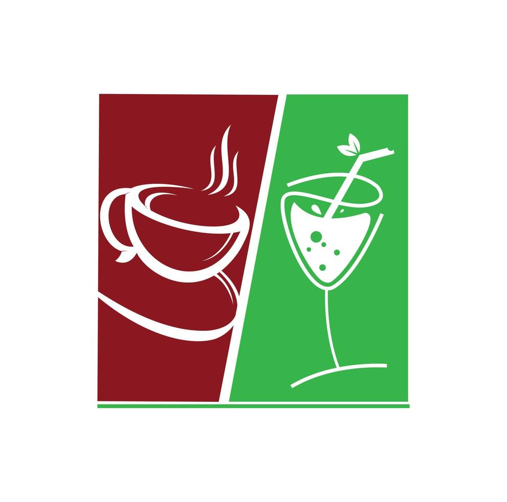 Ilustración de vector de diseño de logotipo de café y vino.