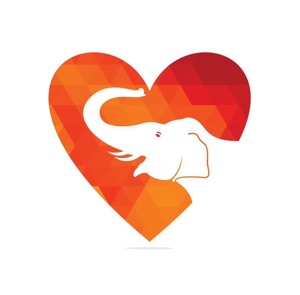 Elephant heart vector logo design. Creative elephant abstract logo design.