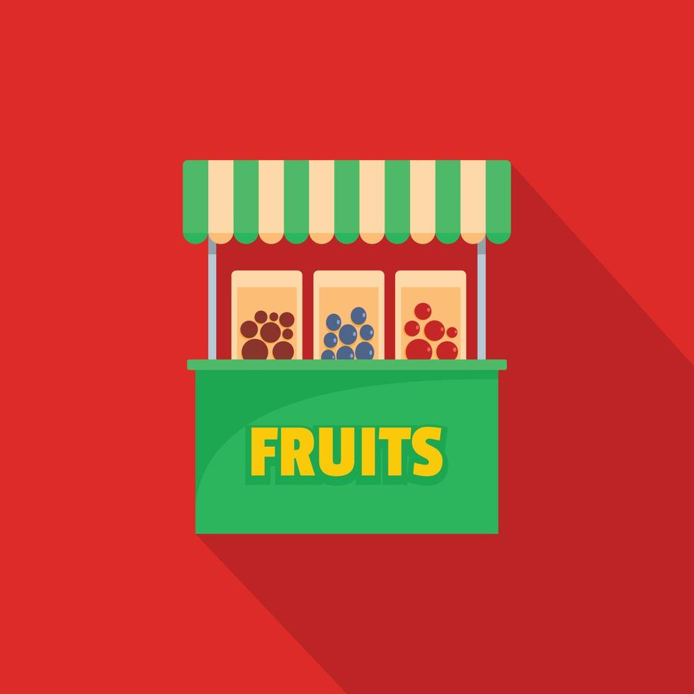 Fruits selling icon, flat style. vector