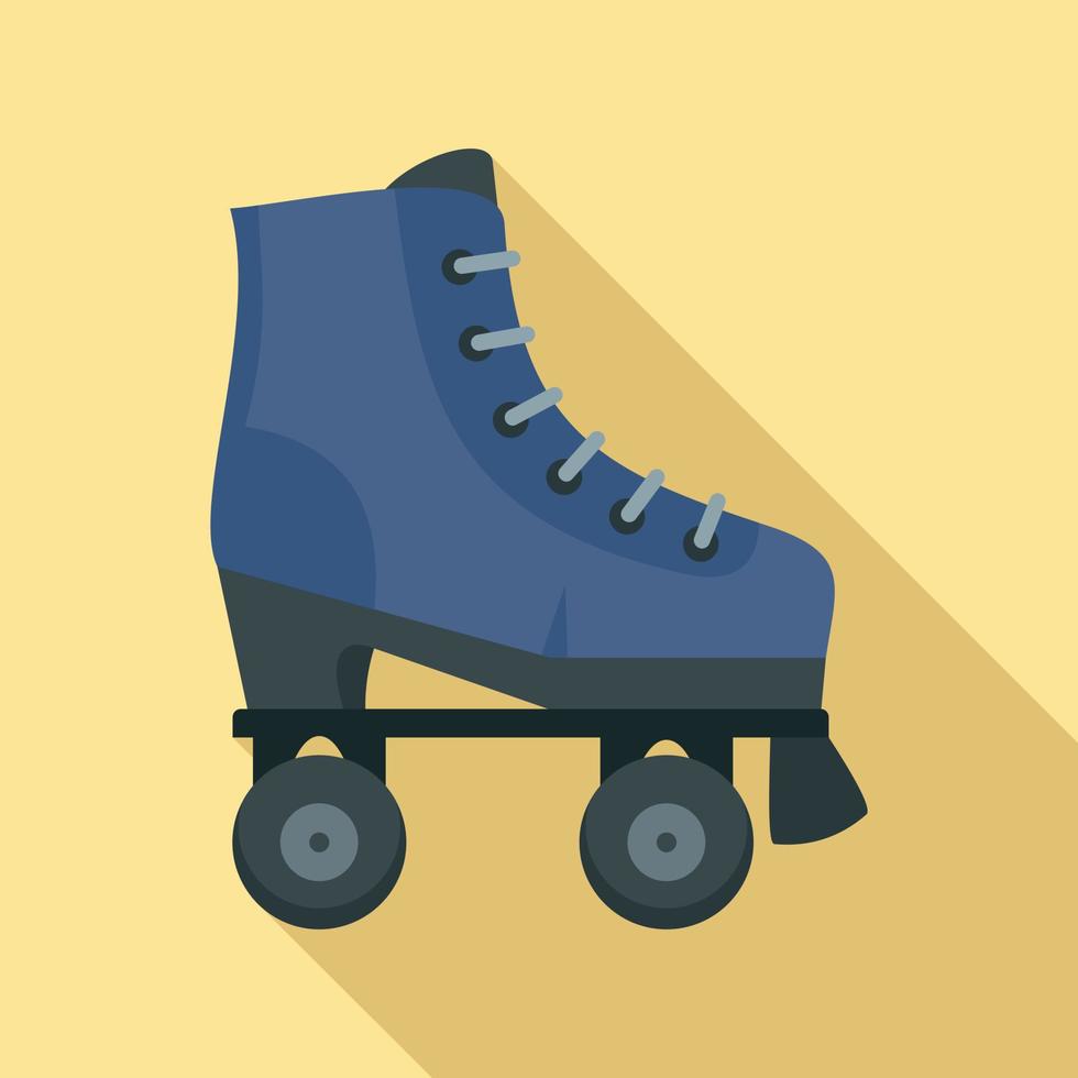 High roller skates icon, flat style vector