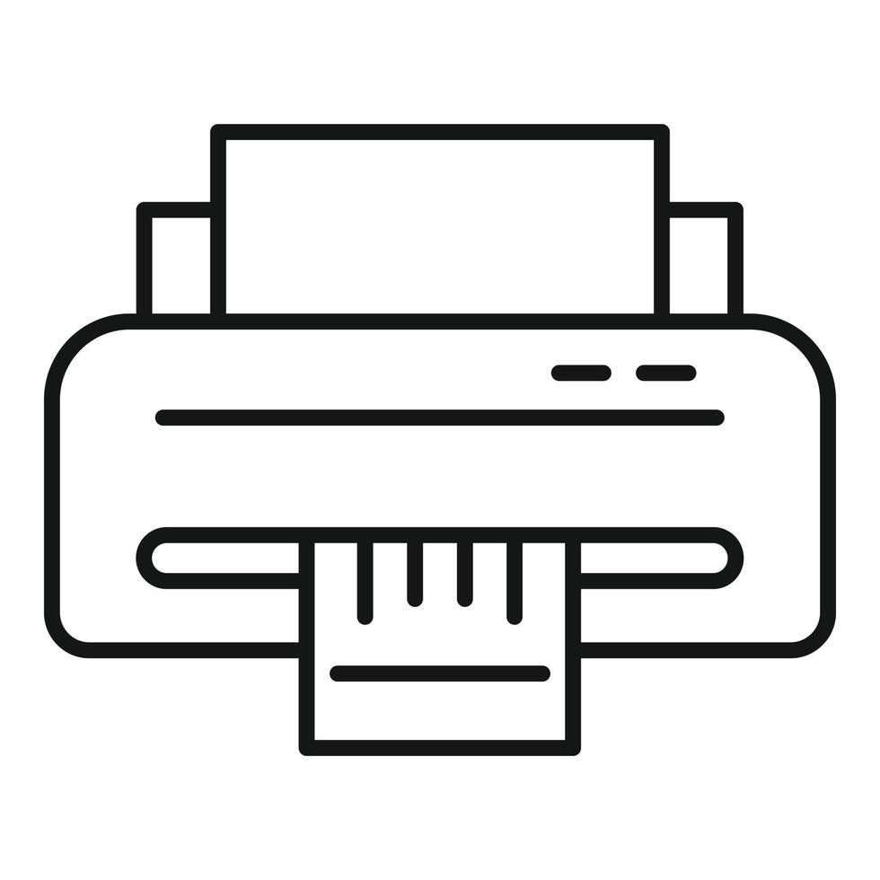 Ticket printing icon, outline style vector