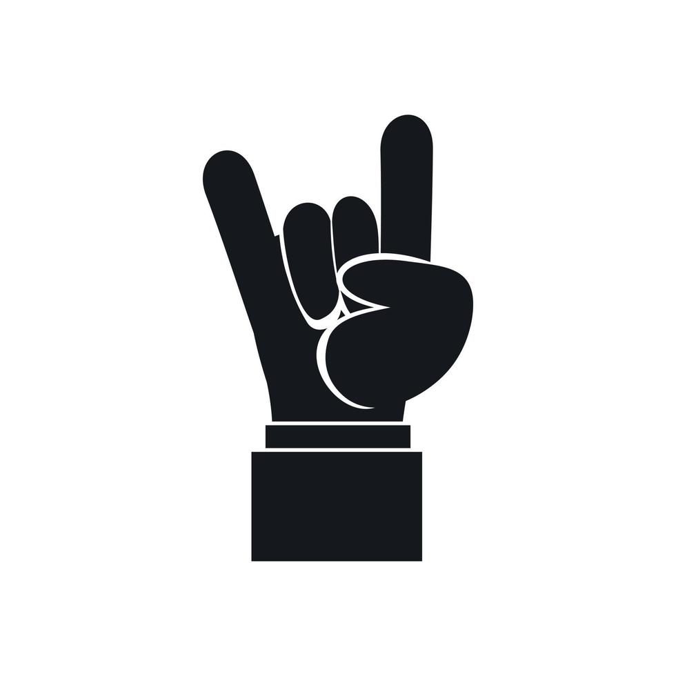 icono de signo de mano de rock and roll, estilo simple vector