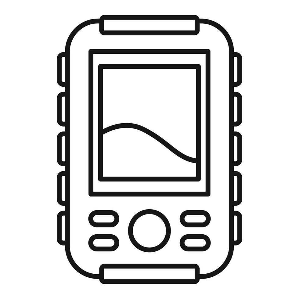 Fish echo sounder icon, outline style vector