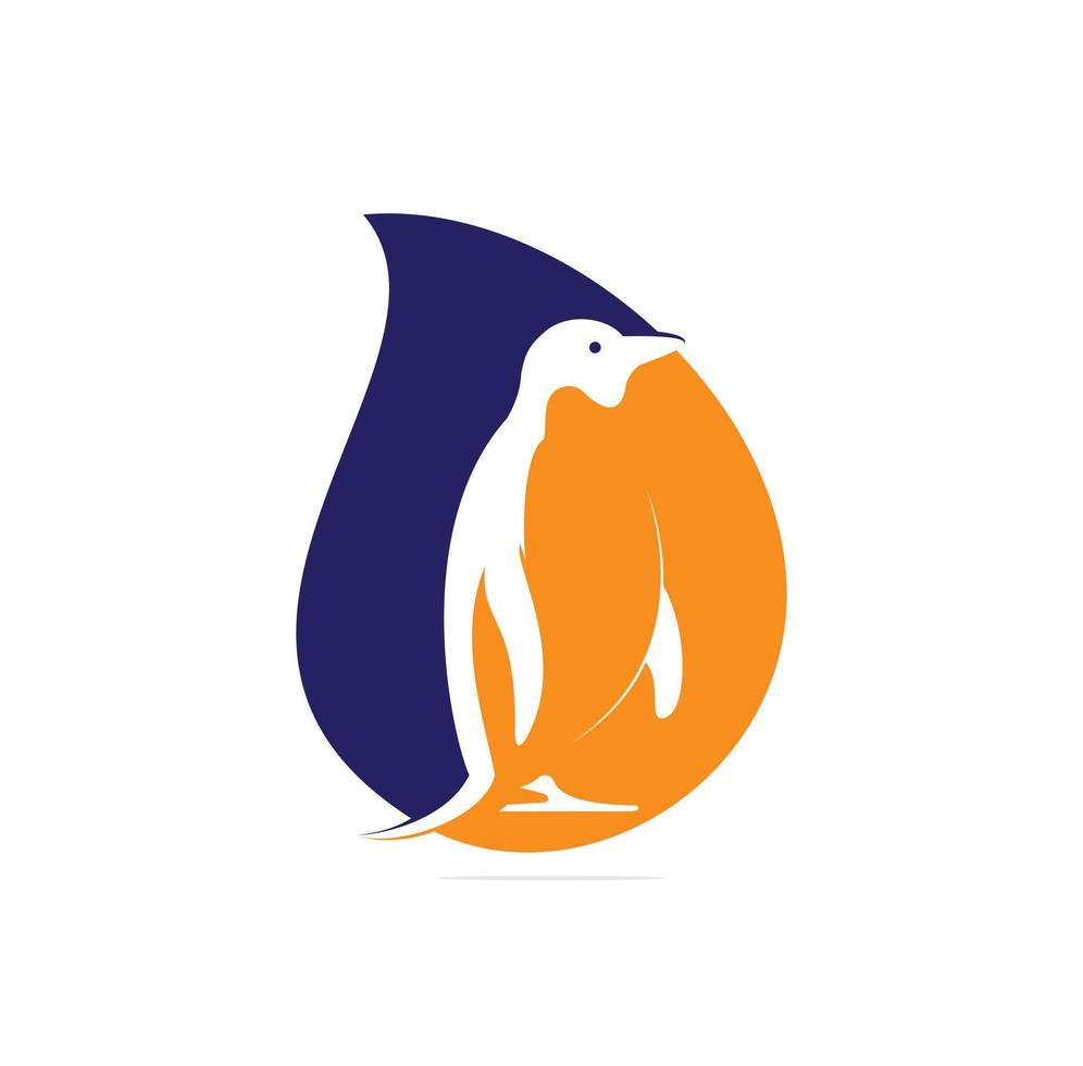 diseño creativo del ejemplo del icono del vector de la plantilla del logotipo del pingüino