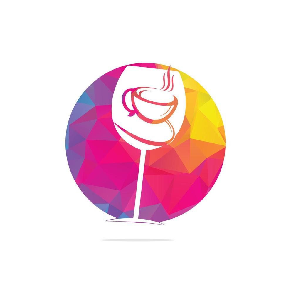 Ilustración de vector de diseño de logotipo de café y vino.