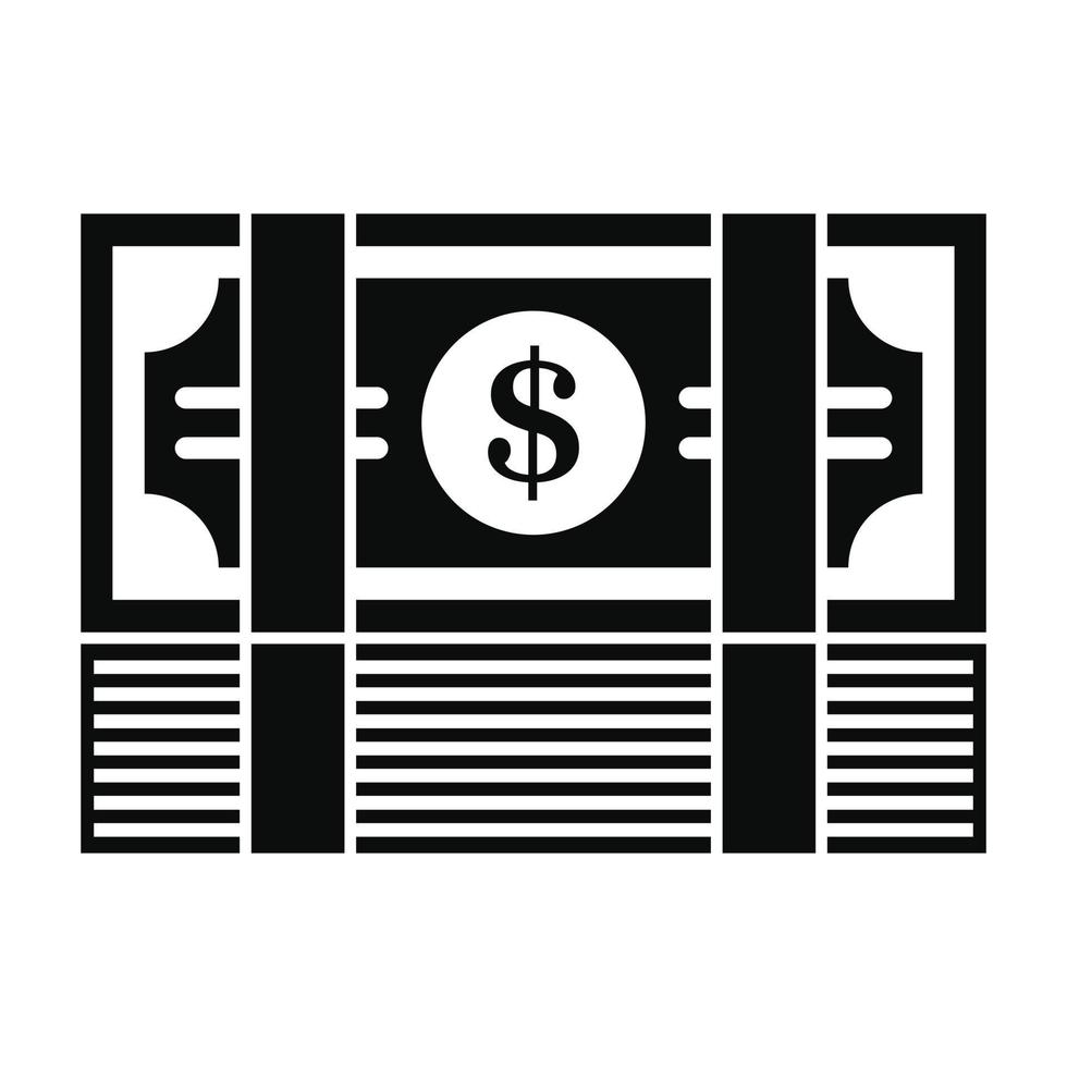 Bribery money stack icon, simple style vector