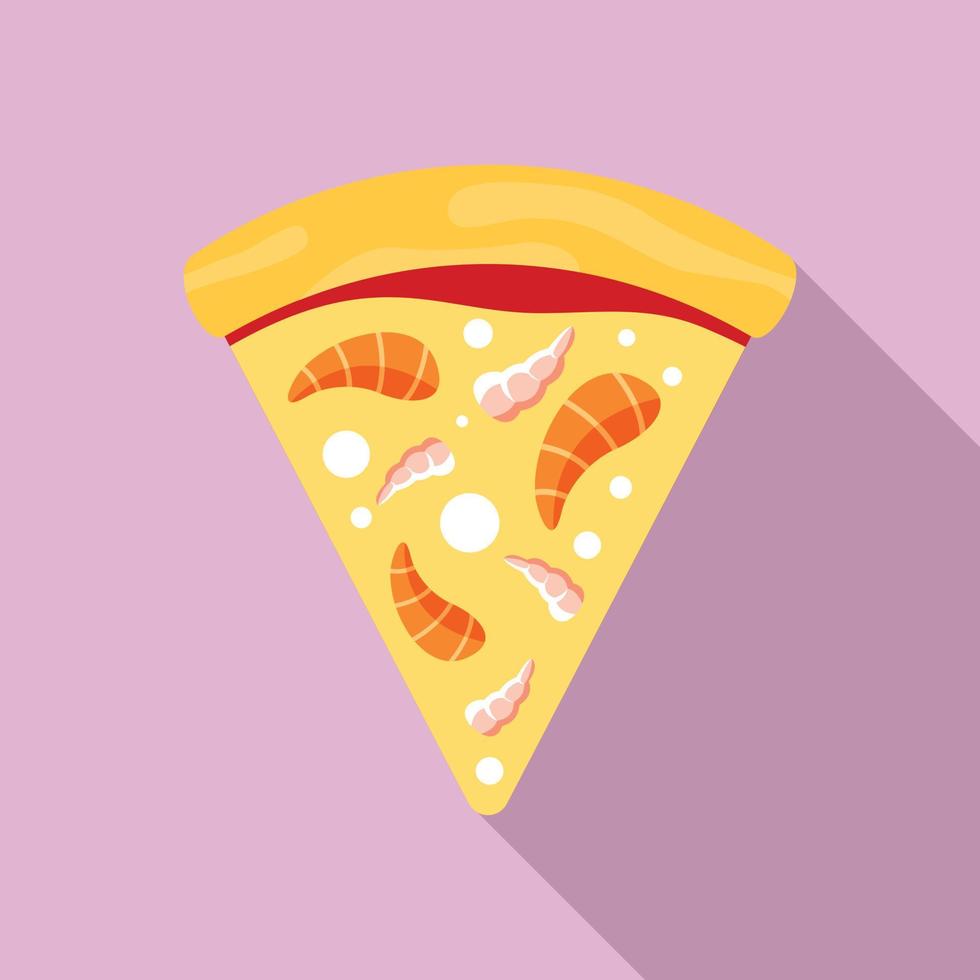 Sea food pizza icon, flat style vector