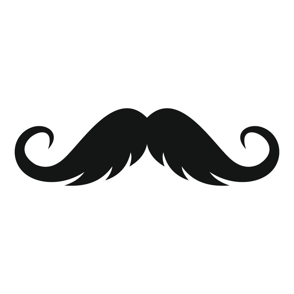 icono de bigote esponjoso, estilo simple. vector