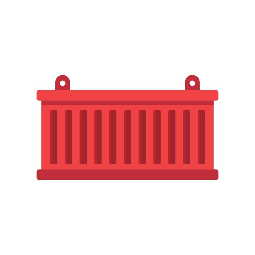 Cargo container icon, flat style vector